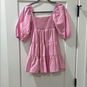 Pink Smocked Womens dress